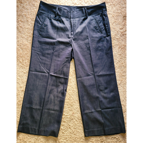 Essentials by Milano Women Plus Size 16 Navy Business Causal Denim Slack Pants - Picture 2 of 11